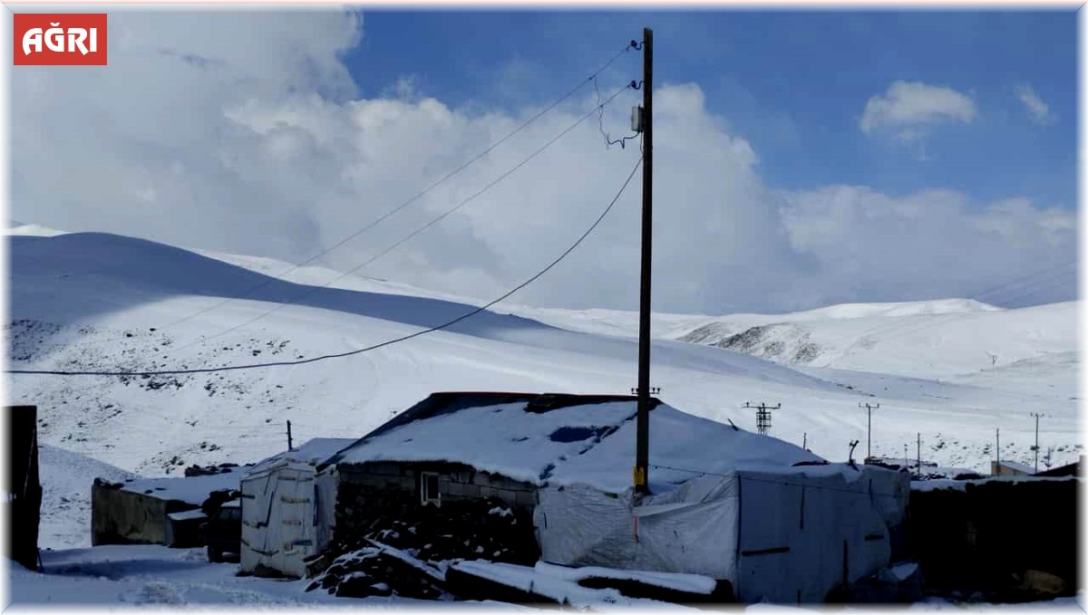 Ağrı'da kar yağışı köylüleri şaşırttı: 'Batıda tatil, bizde kar'