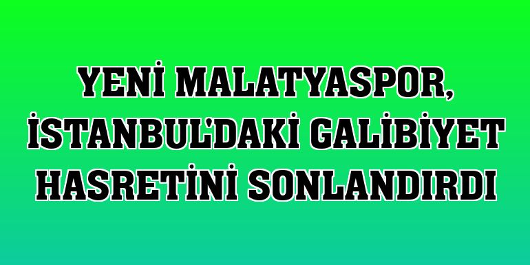 Yeni Malatyaspor, İstanbul'daki galibiyet hasretini sonlandırdı