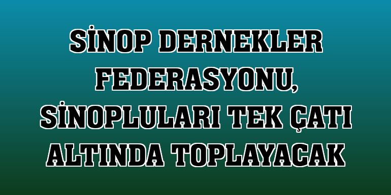 Sinop Dernekler Federasyonu, Sinopluları tek çatı altında toplayacak
