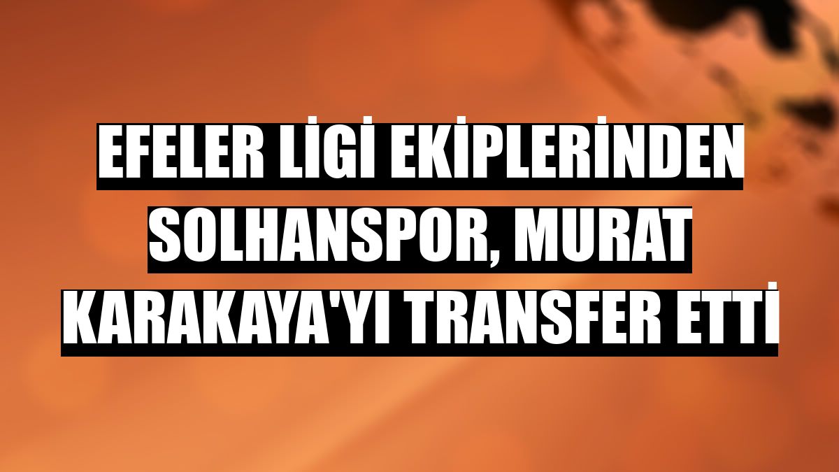 Efeler Ligi ekiplerinden Solhanspor, Murat Karakaya'yı transfer etti