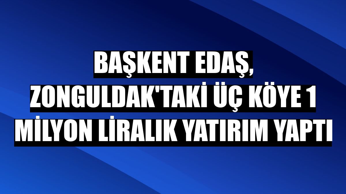 Başkent EDAŞ, Zonguldak'taki üç köye 1 milyon liralık yatırım yaptı