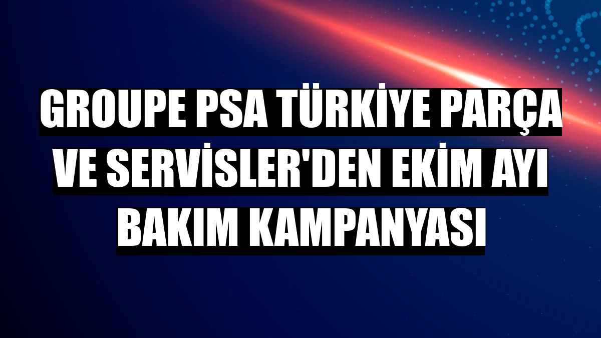 Groupe PSA Türkiye Parça ve Servisler'den ekim ayı bakım kampanyası