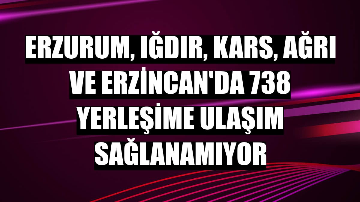 Erzurum, Iğdır, Kars, Ağrı ve Erzincan'da 738 yerleşime ulaşım sağlanamıyor