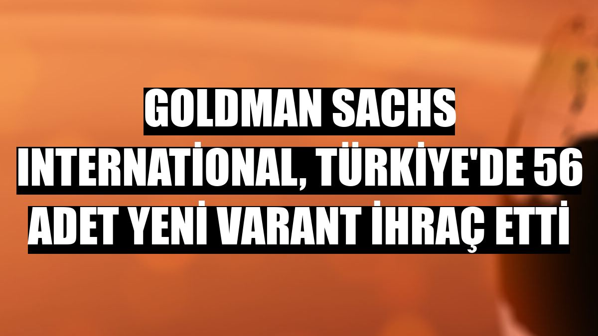 Goldman Sachs International, Türkiye'de 56 adet yeni varant ihraç etti