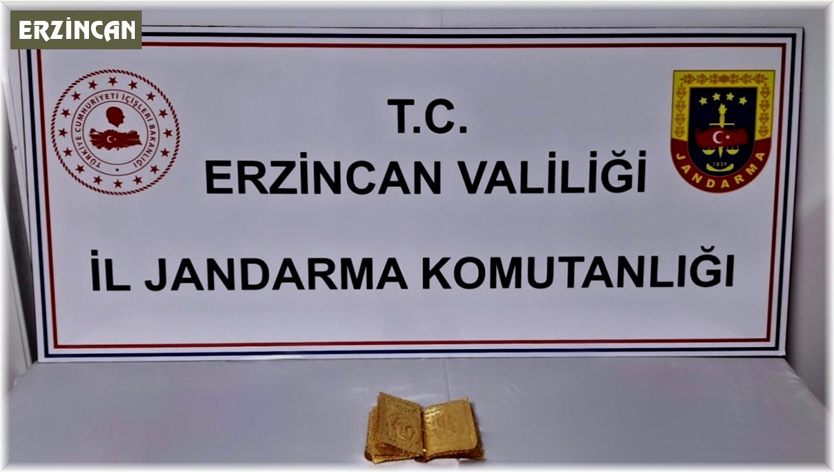 Erzincan'da altın sayfalı kitap ele geçirildi