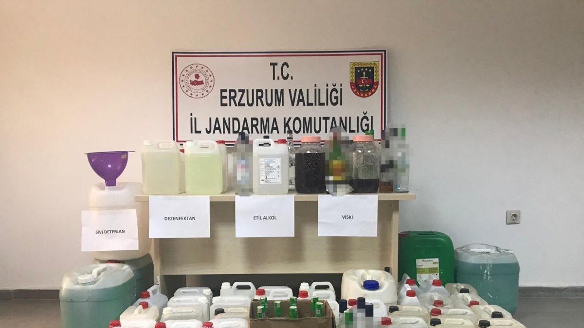 Erzurum'da sahte alkol ve dezenfektan operasyonu
