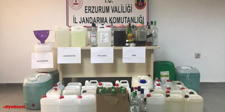 Erzurum'da düzenlenen sahte içki operasyonunda bir kişi yakalandı