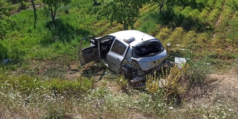 Malatya'da otomobil şarampole devrildi: 2 yaralı