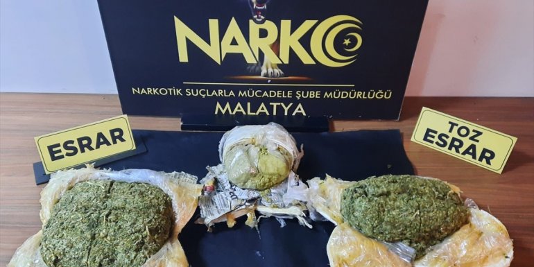 Malatya'da 3 kilo 631 gram esrar ele geçirildi: 1 gözaltı