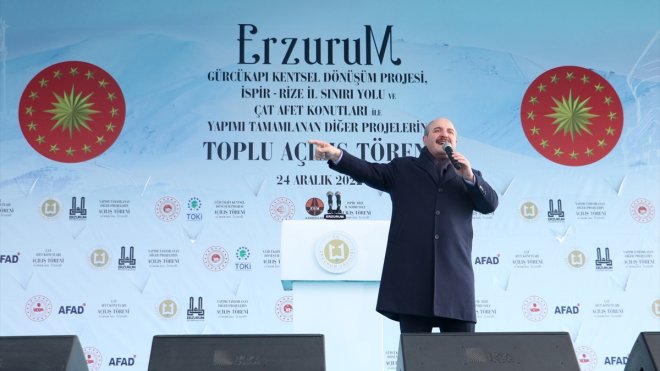 Bakanlar Dönmez ve Varank, Erzurum'daki toplu açılış törenine katıldı