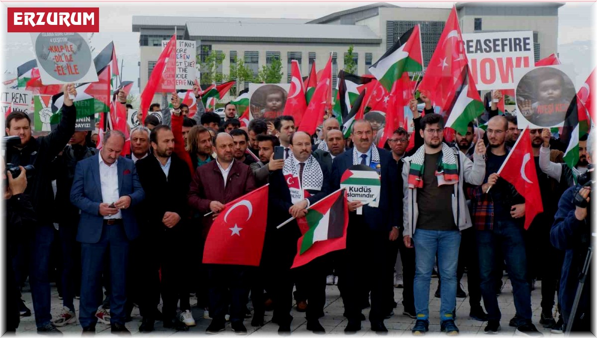 Erzurum'dan Filistin'e destek için yürüdüler