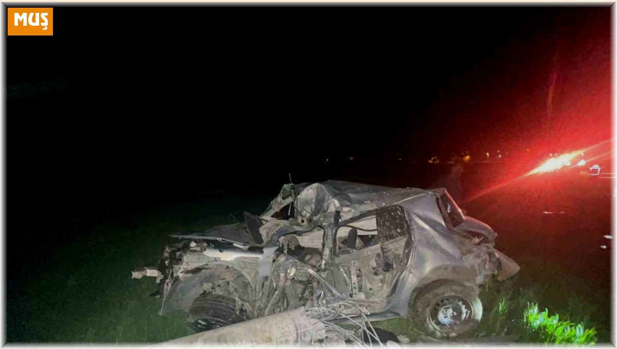Muş'ta otomobil elektrik direğine çarptı: 1 ölü