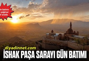 İshak Paşa Sarayı'nda Eşsiz Gün Batımı ve Yağmur Bir Arada