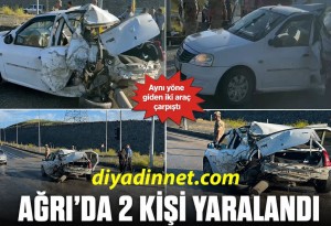 Hamur Kavşağı'nda Işıklarda Korkutan Kaza: Otomobil ile Kamyonet Çarpıştı, 2 Yaralı
