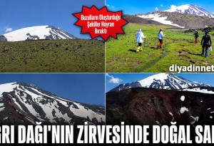 Ağrı Dağı'nın Zirvesinde Eriyen Buzulların Oluşturduğu Şaşırtıcı Şekiller İlgi Çekiyor