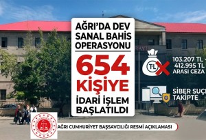 Ağrı’da yasa dışı bahis soruşturması: 654 kişinin kimliği belirlendi, valiliklere bildirim yapıldı