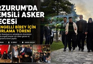 Erzurum'da engelli bireylerin asker kınasında aileler gözyaşlarını tutamadı