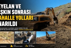 Van Bahçesaray'da heyelan ve taşkınların bozduğu mahalle yolları onarıldı