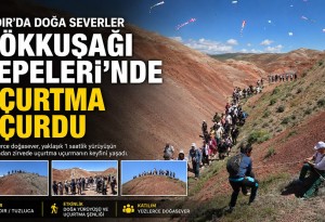 Iğdır'da 1000 doğasever, Gökkuşağı Tepeleri'nde renkli uçurtmalar uçurdu