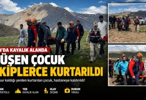 Van'da kayalıklardan düşüp mahsur kalan 14 yaşındaki çocuk kurtarıldı