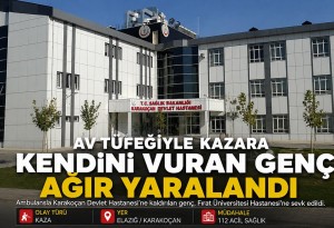 Elazığ Karakoçan'da av tüfeği kazası: 19 yaşındaki genç ağır yaralandı