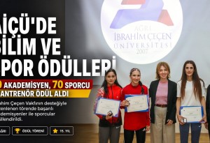 AİÇÜ'de 30 akademisyen ile 70 sporcu ve antrenöre ödül verildi