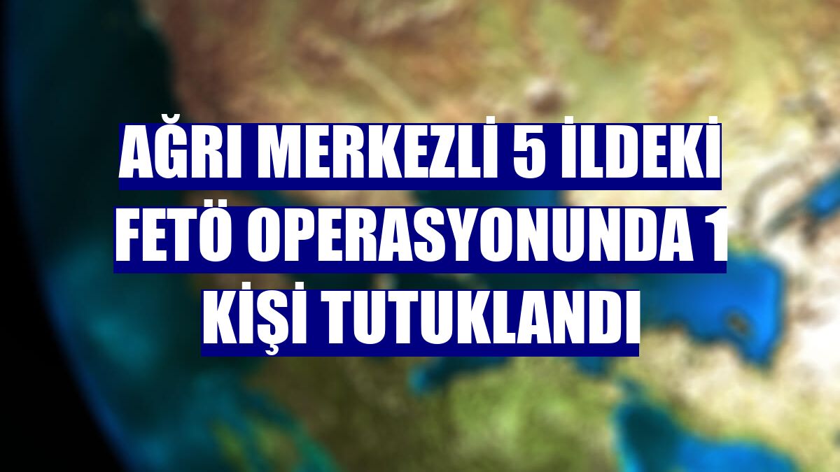 Ağrı merkezli 5 ildeki FETÖ operasyonunda 1 kişi tutuklandı