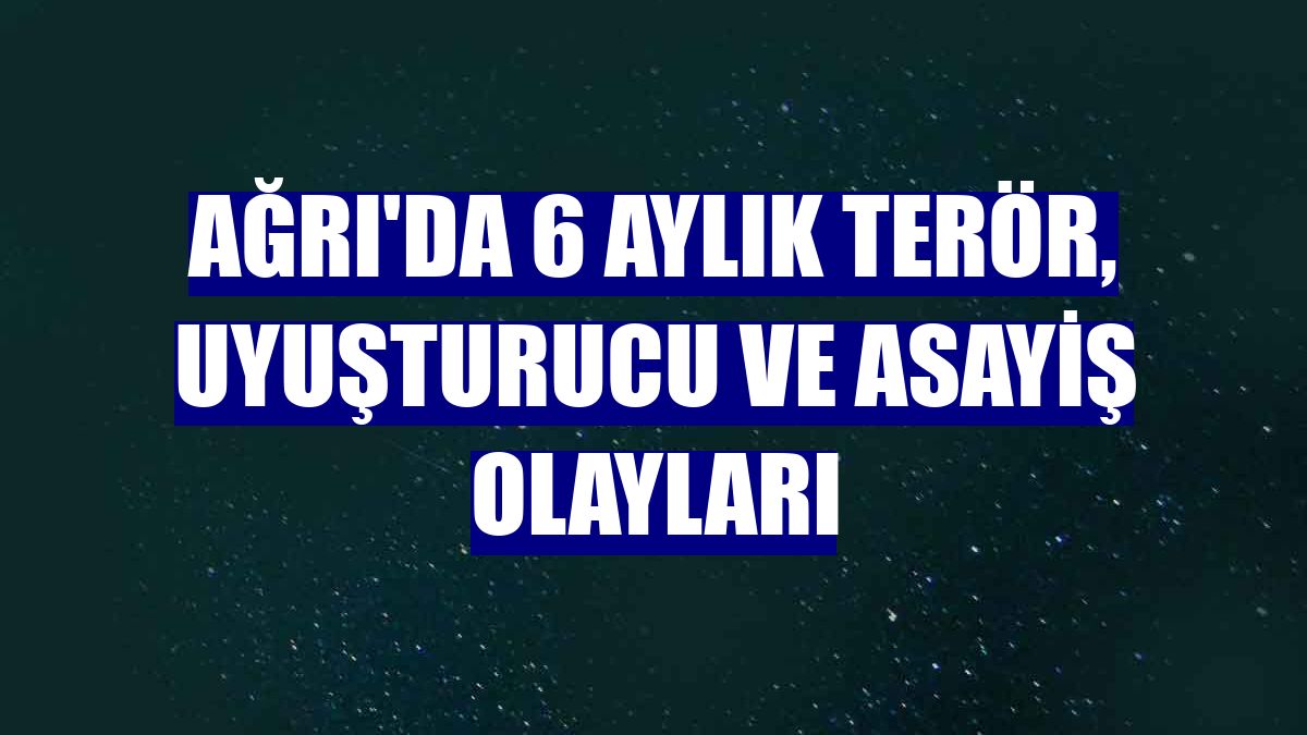 Ağrı'da 6 aylık terör, uyuşturucu ve asayiş olayları