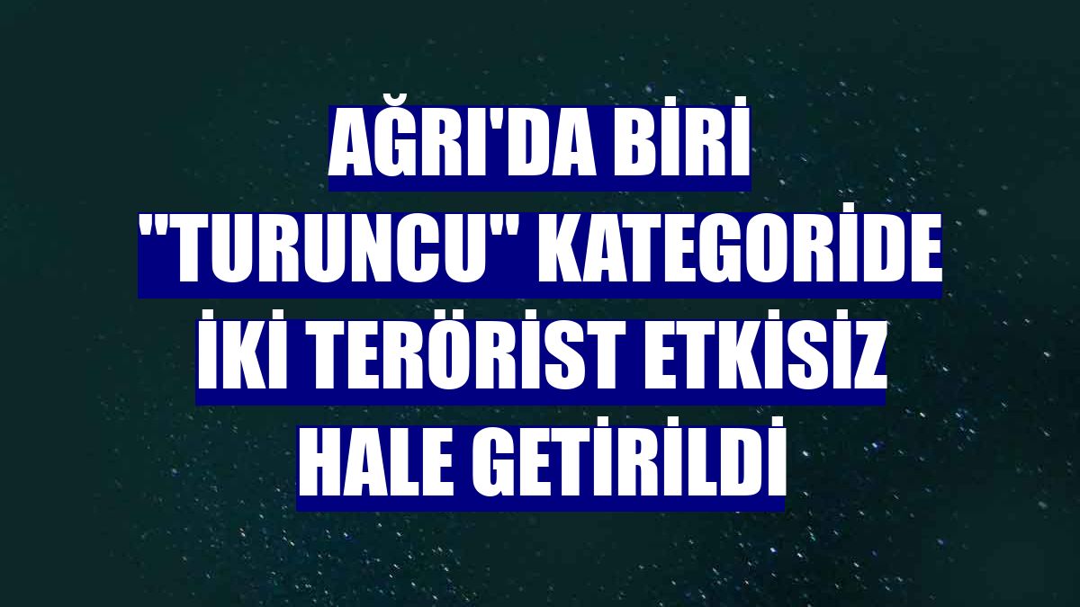 Ağrı'da biri "turuncu" kategoride iki terörist etkisiz hale getirildi