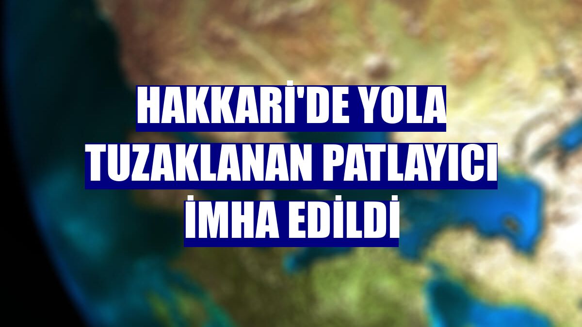 Hakkari'de yola tuzaklanan patlayıcı imha edildi