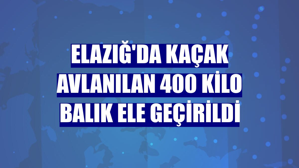Elazığ'da kaçak avlanılan 400 kilo balık ele geçirildi