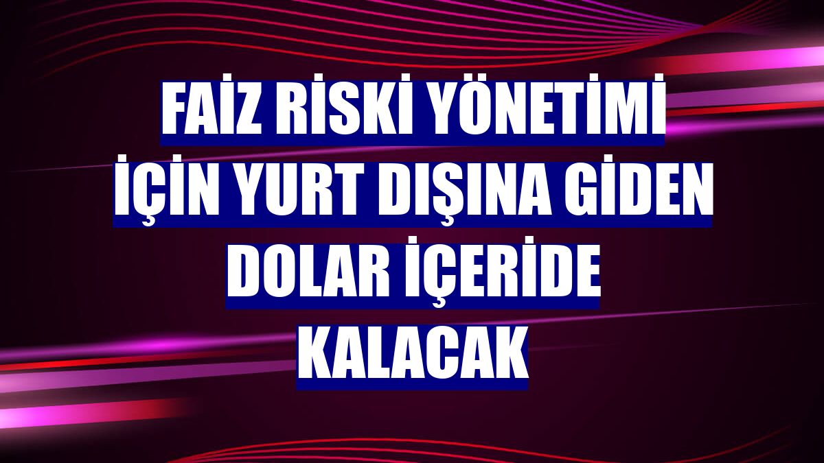 Faiz riski yönetimi için yurt dışına giden dolar içeride kalacak