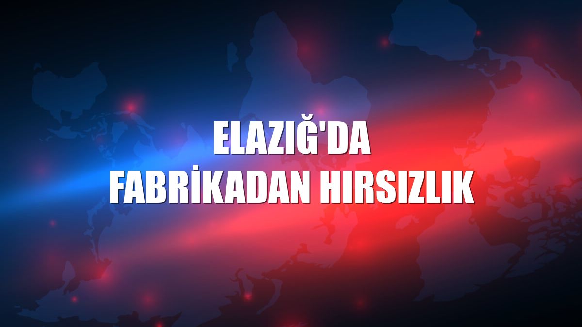 Elazığ'da fabrikadan hırsızlık