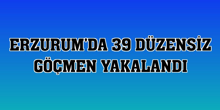 Erzurum'da 39 düzensiz göçmen yakalandı