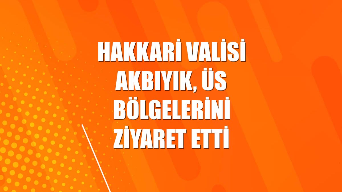 Hakkari Valisi Akbıyık, üs bölgelerini ziyaret etti