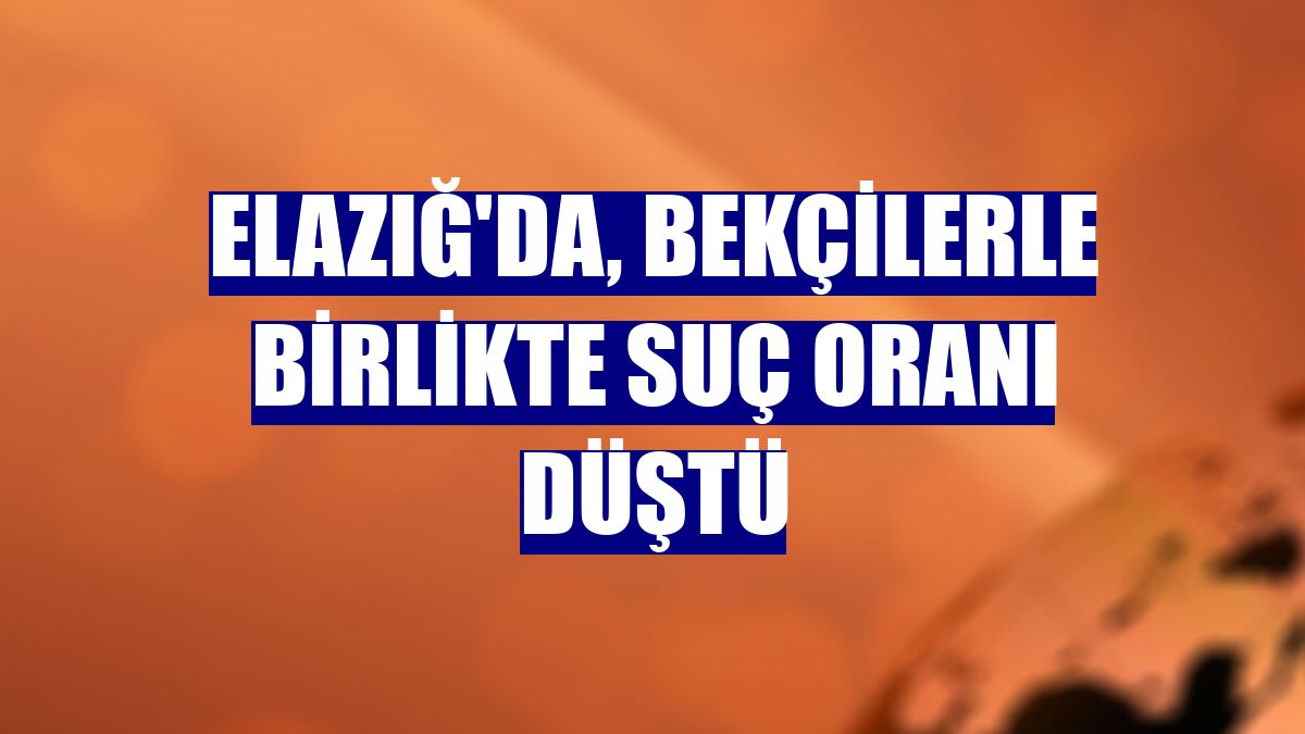 Elazığ'da, bekçilerle birlikte suç oranı düştü