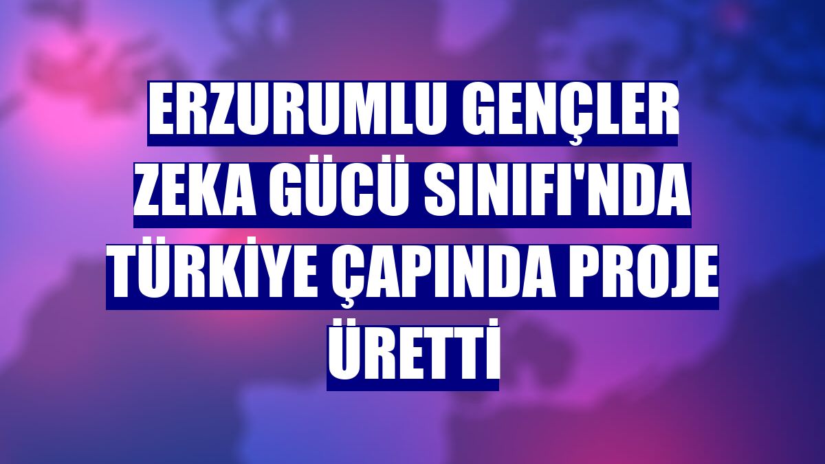 Erzurumlu gençler Zeka Gücü Sınıfı'nda Türkiye çapında proje üretti