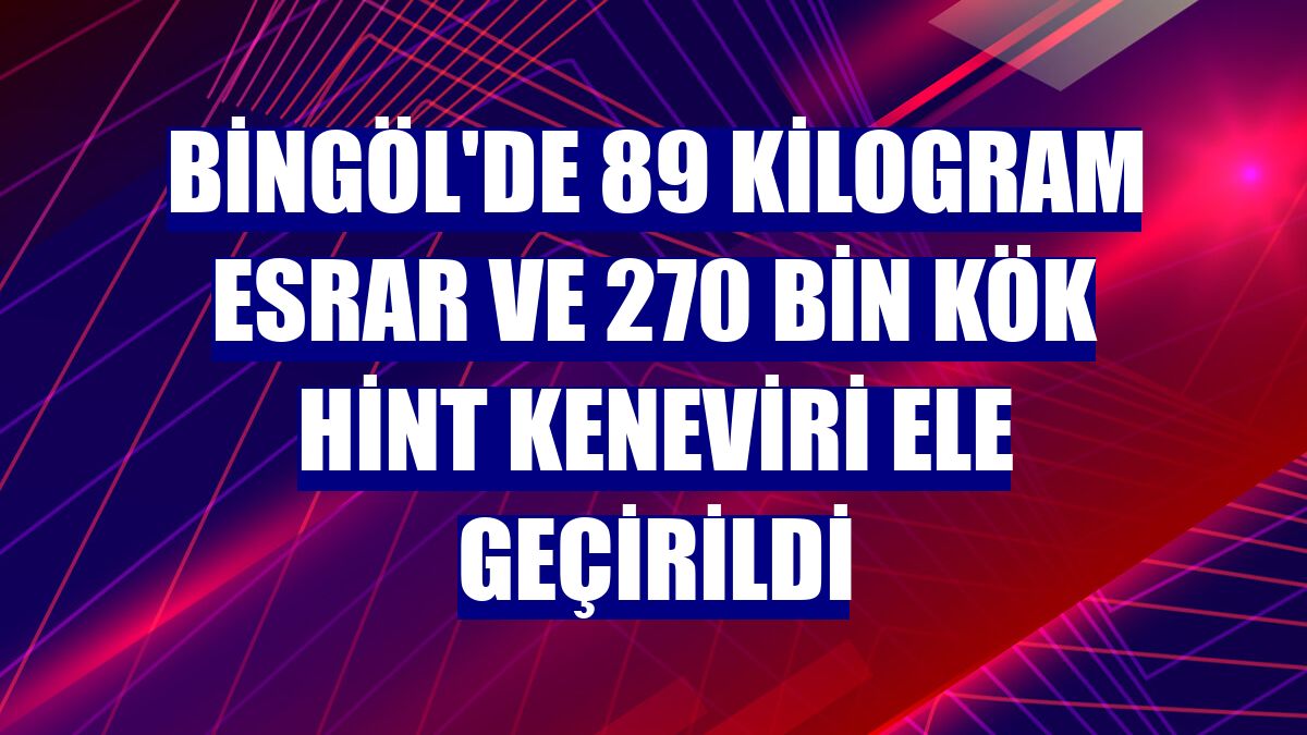 Bingöl'de 89 kilogram esrar ve 270 bin kök Hint keneviri ele geçirildi