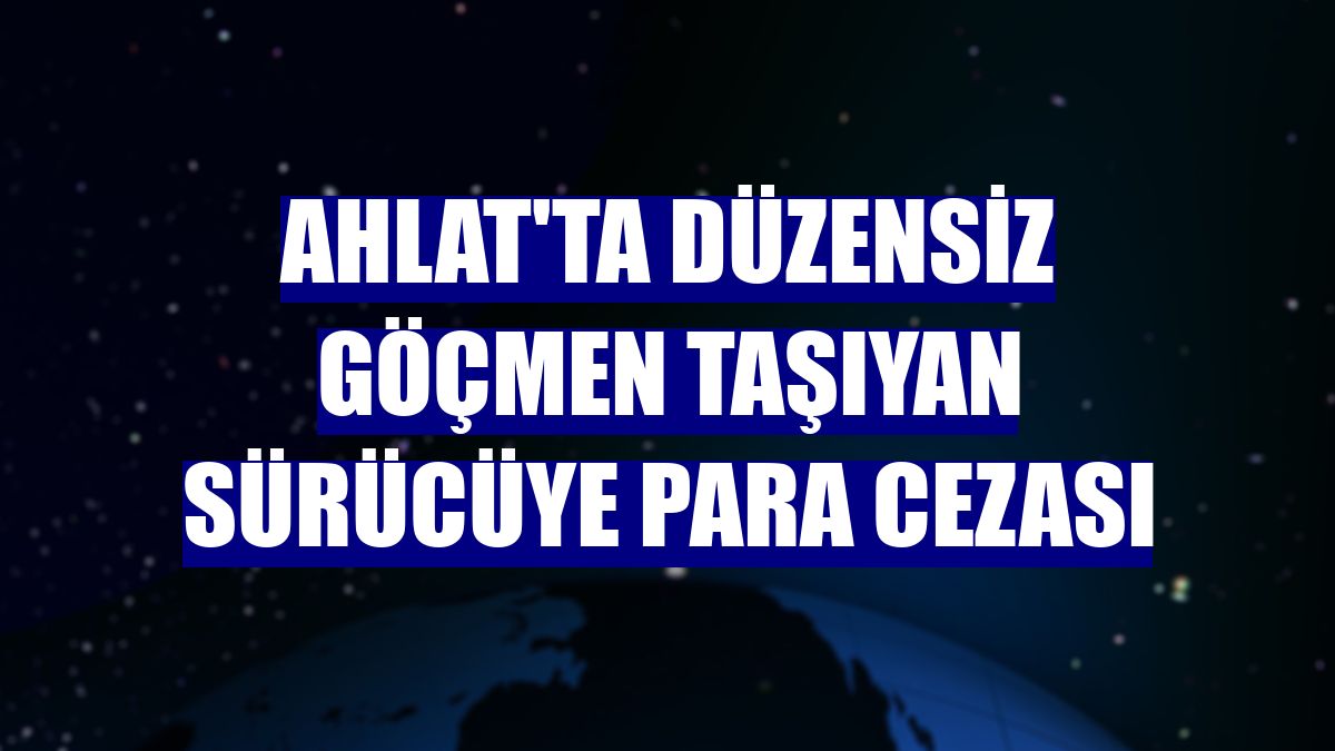Ahlat'ta düzensiz göçmen taşıyan sürücüye para cezası