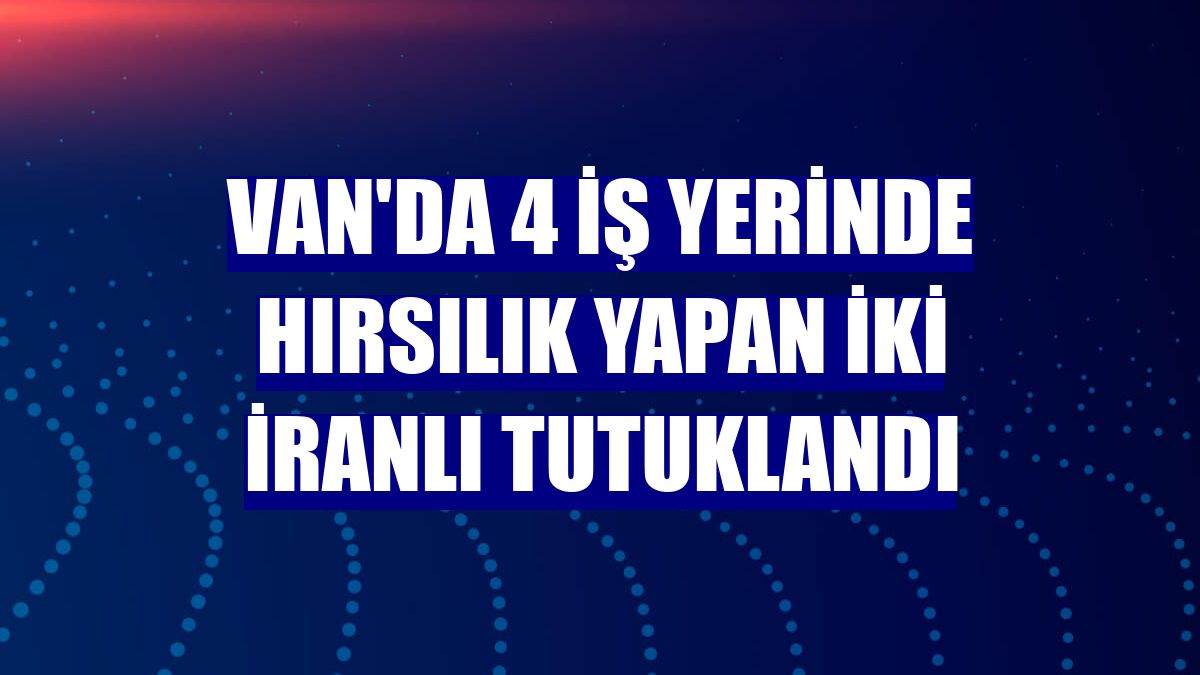 Van'da 4 iş yerinde hırsılık yapan iki İranlı tutuklandı