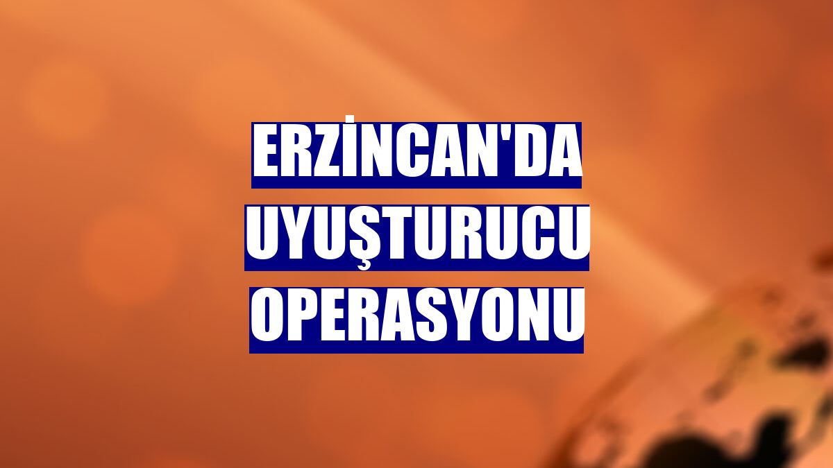 Erzincan'da uyuşturucu operasyonu