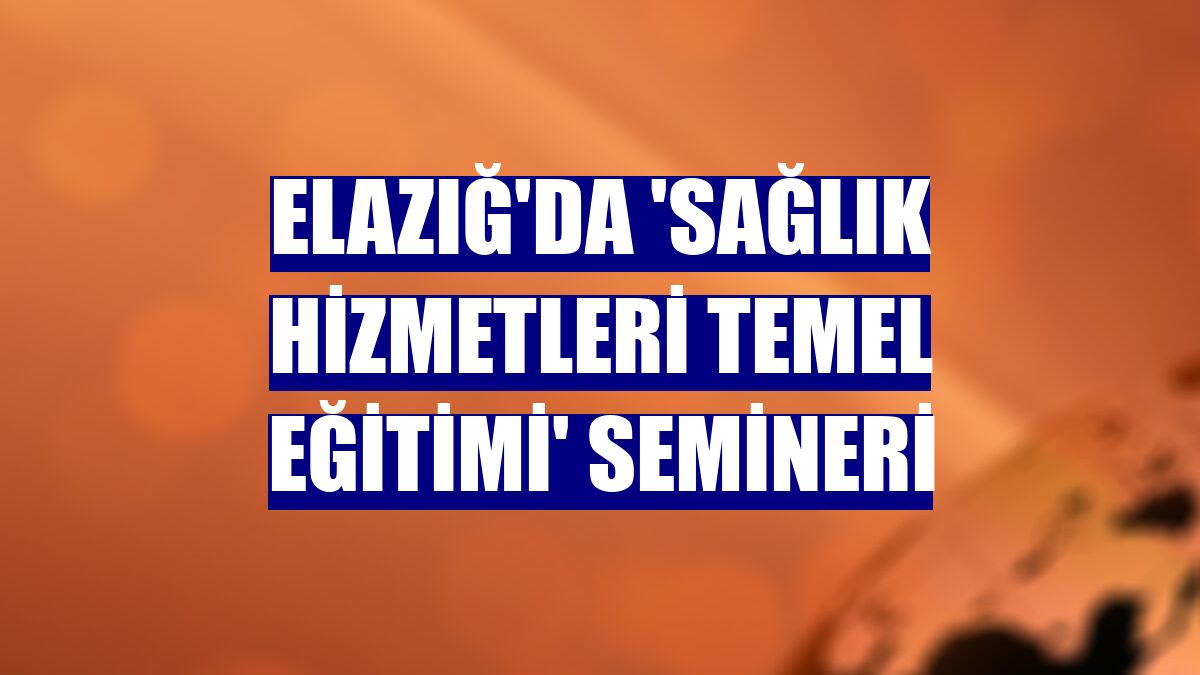 Elazığ'da 'Sağlık Hizmetleri Temel Eğitimi' semineri