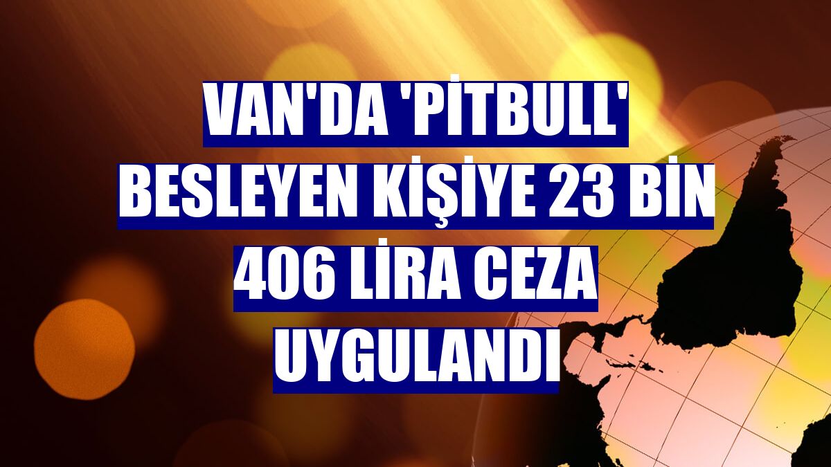 Van'da 'pitbull' besleyen kişiye 23 bin 406 lira ceza uygulandı