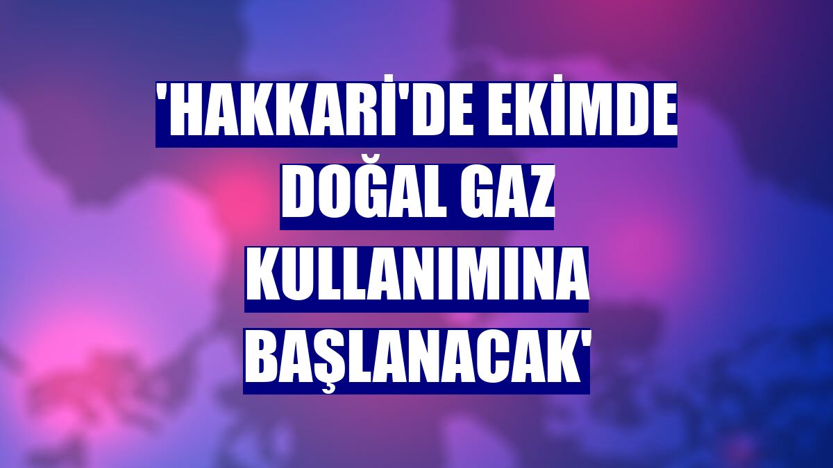 'Hakkari'de ekimde doğal gaz kullanımına başlanacak'