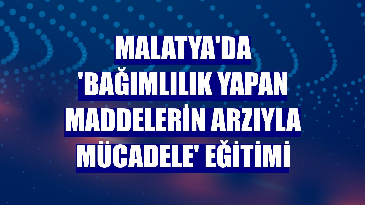 Malatya'da 'Bağımlılık yapan maddelerin arzıyla mücadele' eğitimi