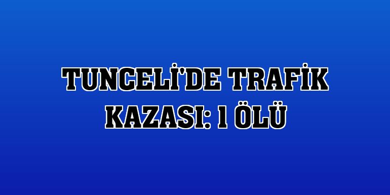 Tunceli'de trafik kazası: 1 ölü