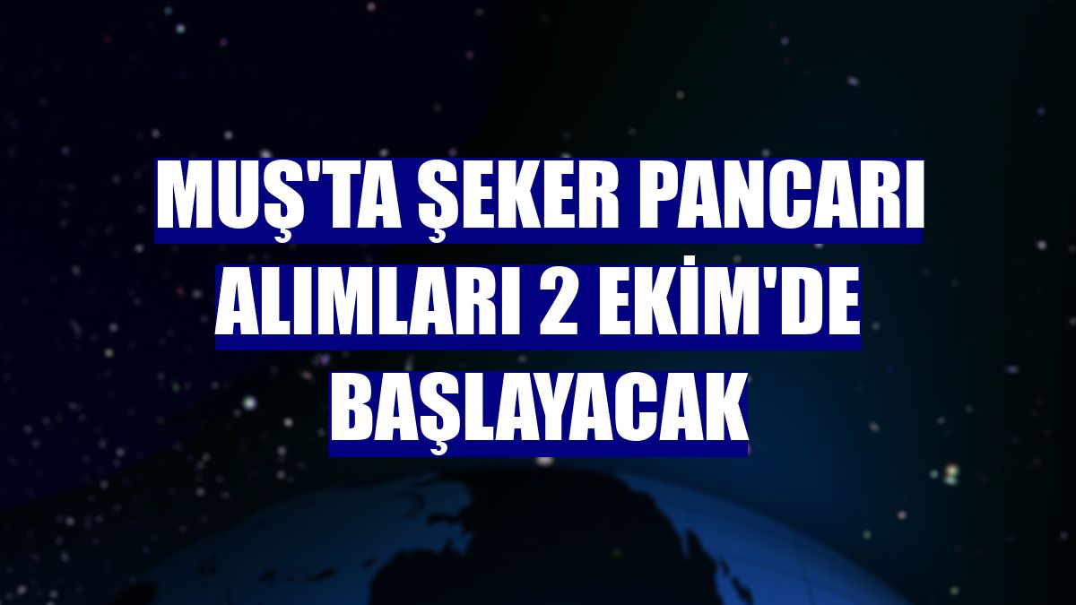 Muş'ta şeker pancarı alımları 2 Ekim'de başlayacak