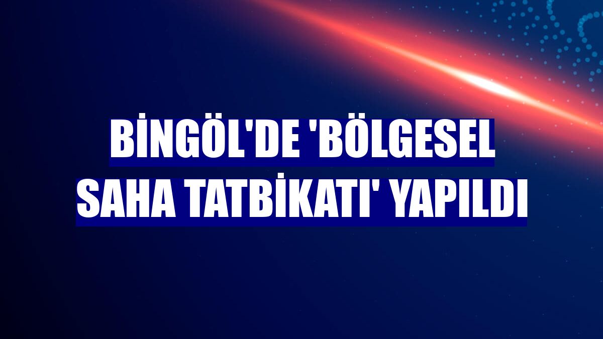 Bingöl'de 'bölgesel saha tatbikatı' yapıldı