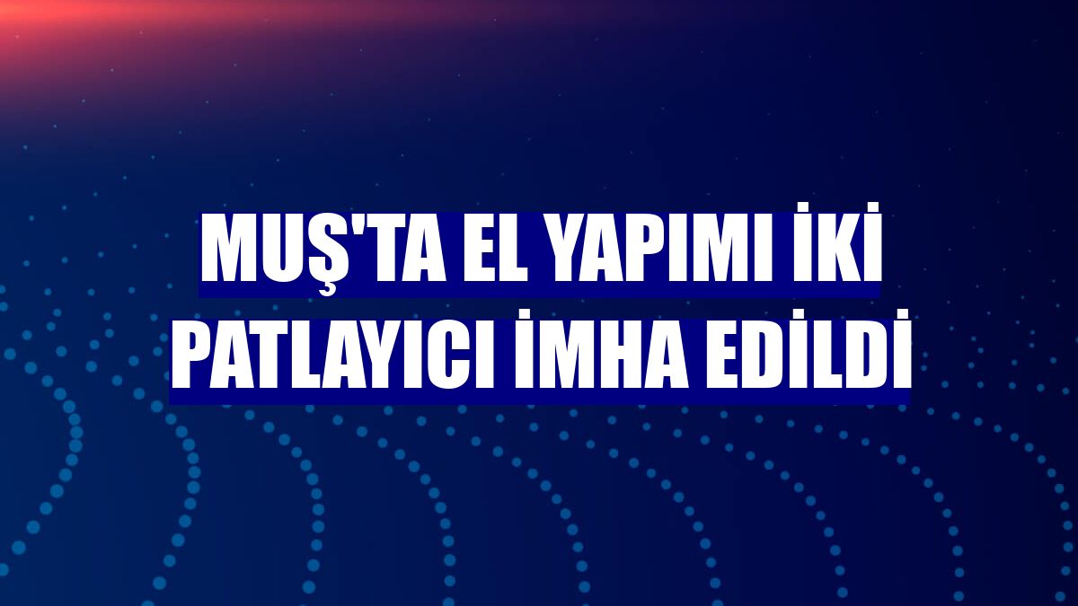 Muş'ta el yapımı iki patlayıcı imha edildi