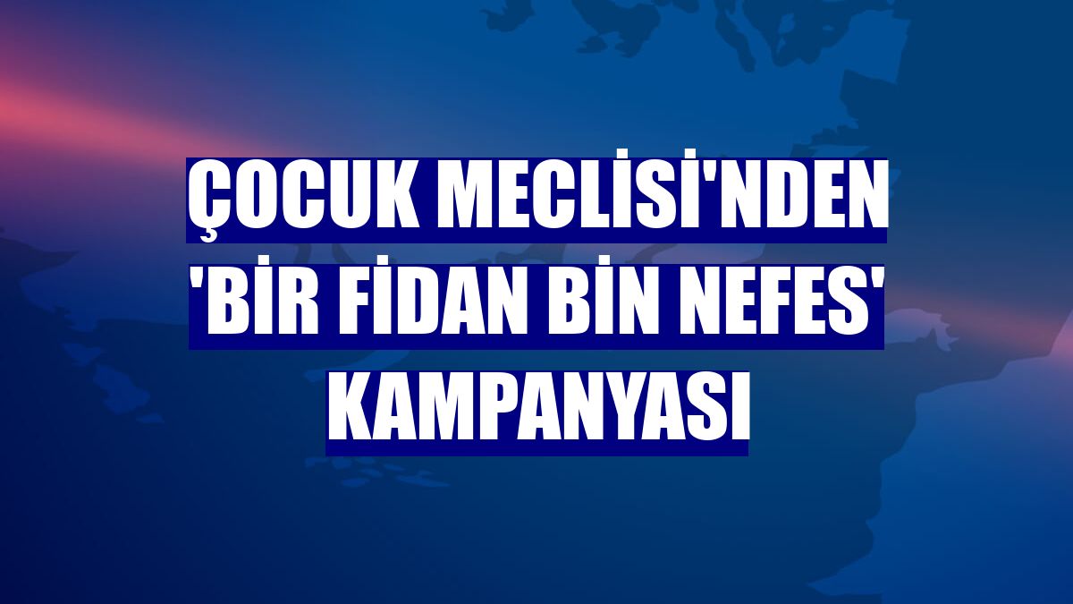 Çocuk Meclisi'nden 'Bir Fidan Bin Nefes' Kampanyası